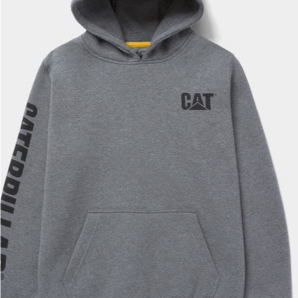 Women caterpillar trademark banner pullover sweatshirt